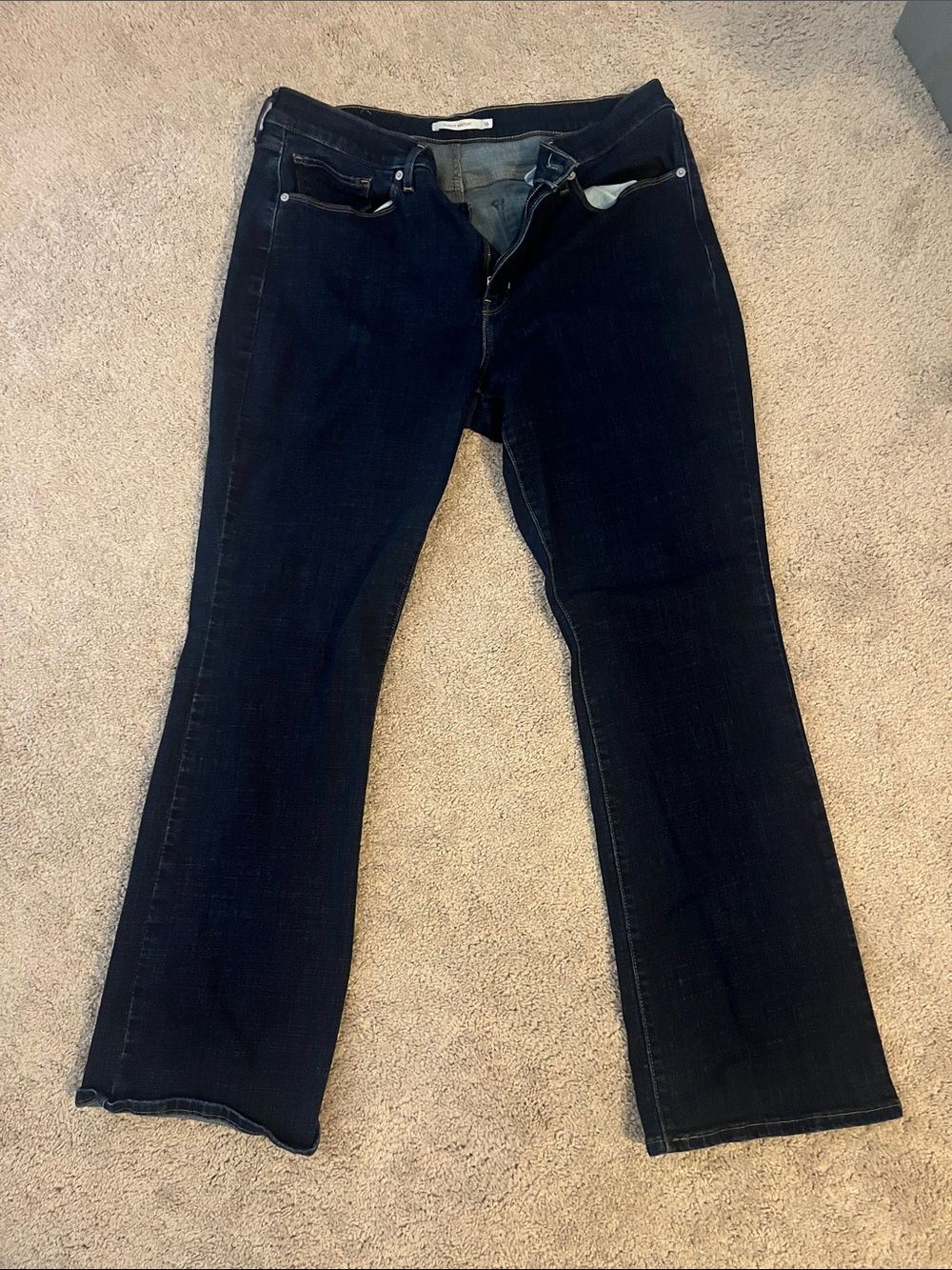 Women's Dark Blue Flare Jeans with Subtle Stretch